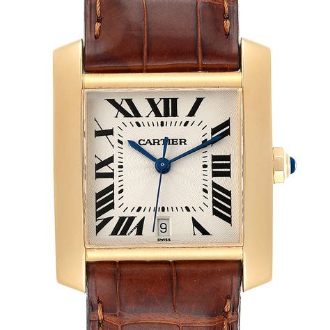 cartier tank gold men|gold cartier tank française watch.